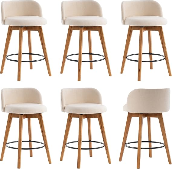 26" Counter Height Swivel Bar Stools Set of 3