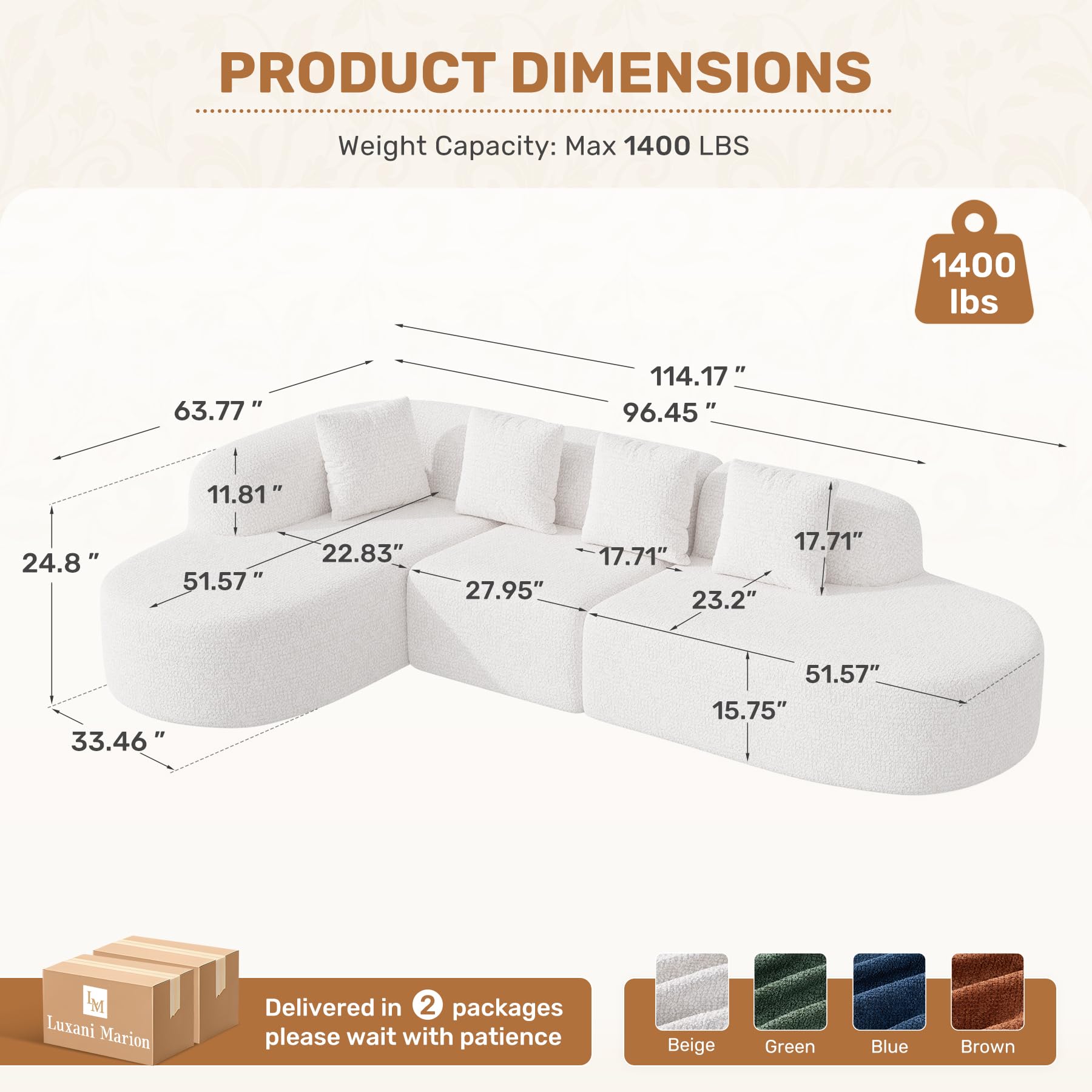 Modern L-Shape Sectional Sofa with Chaise