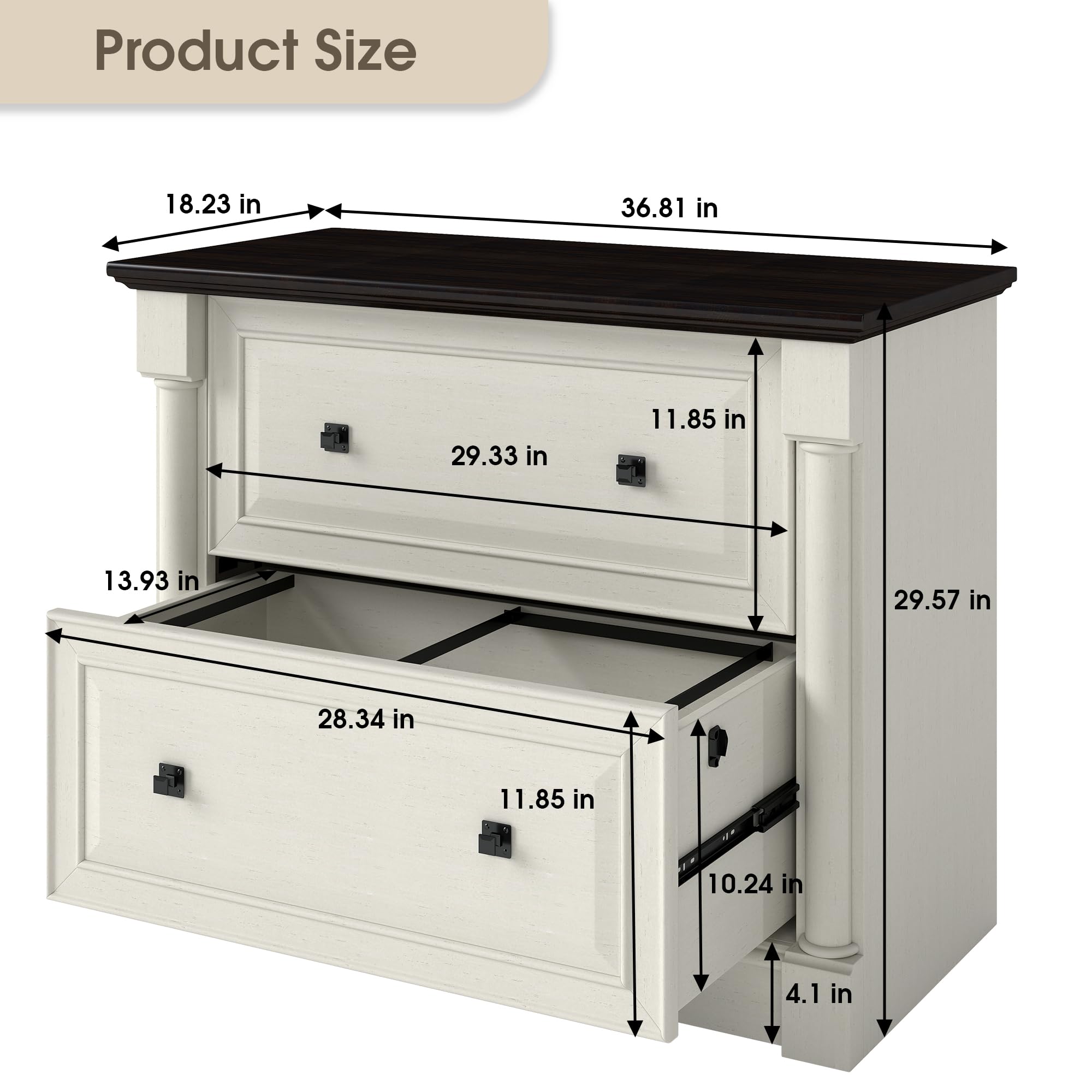 2-Drawer Roman Column Lateral File Cabinet