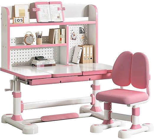 Kids Desk and Chair Set - Height Adjustable Ergonomic Study Desk