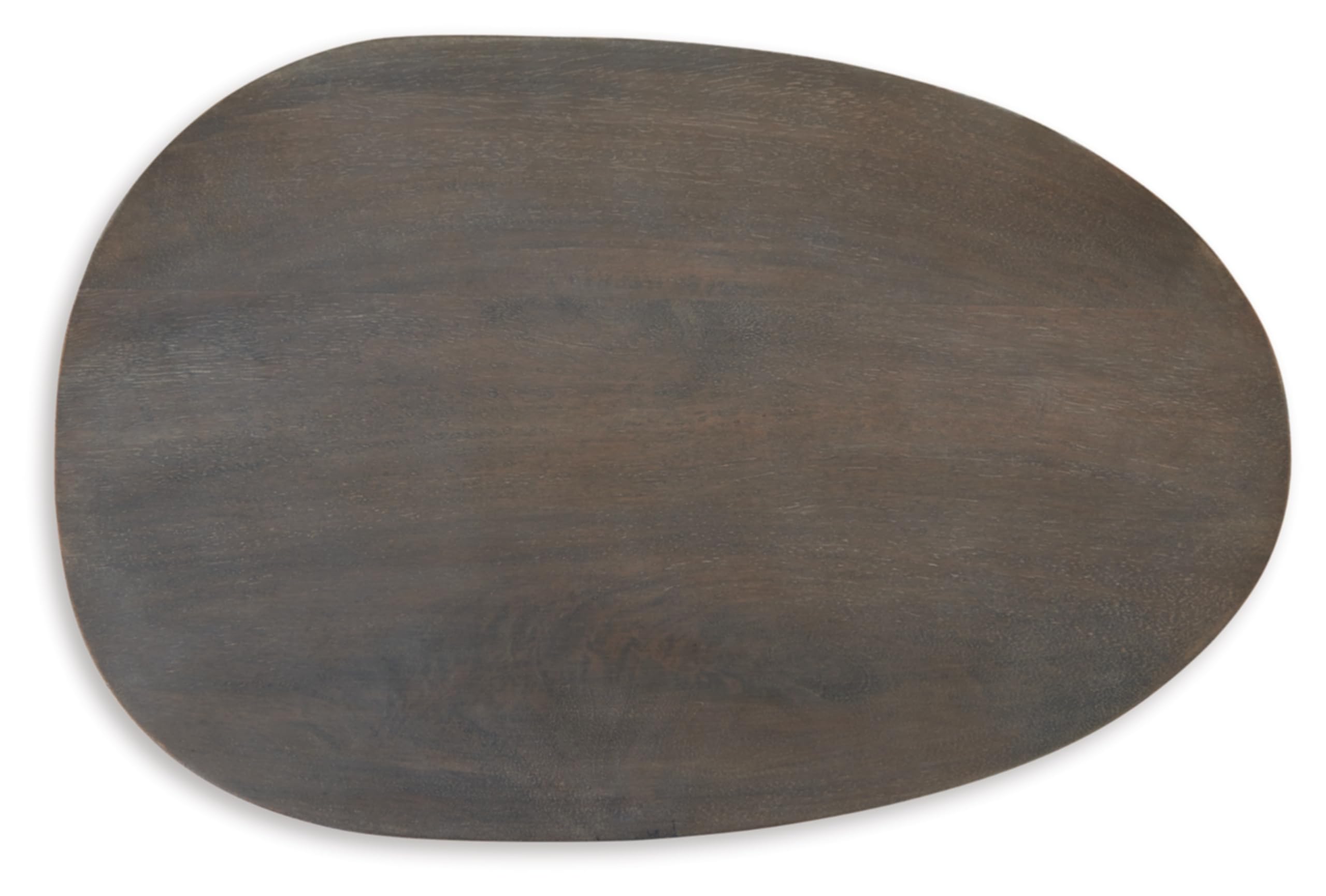 Industrial Accent Table with Metal Base - Dark Brown & Black