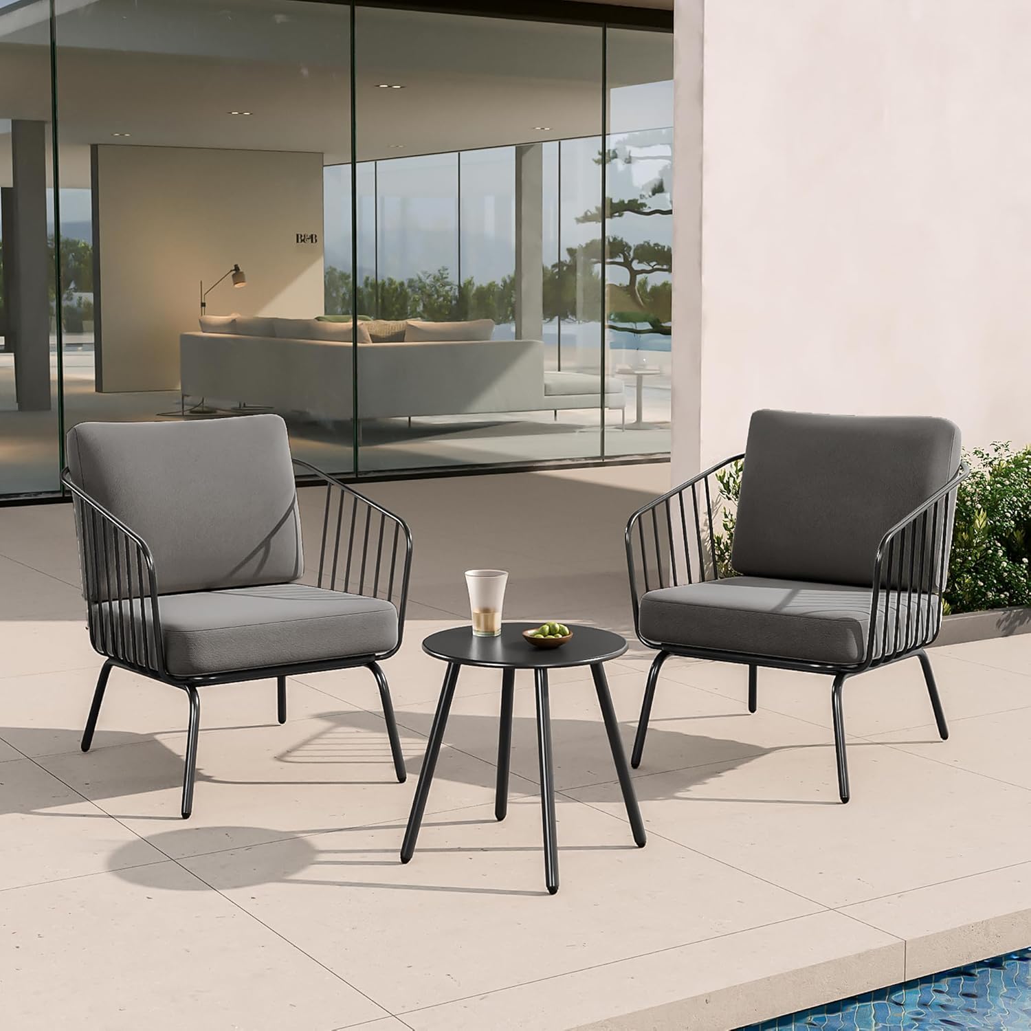 3-Piece Plaza Patio Furniture Set with Cushions