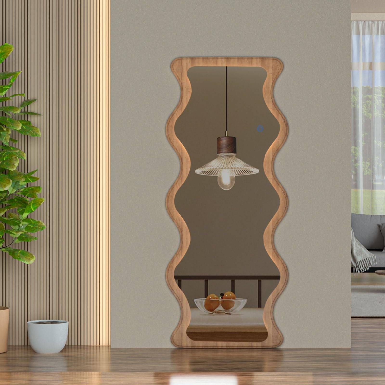 65" x 24" LED Wavy Full Length Mirror