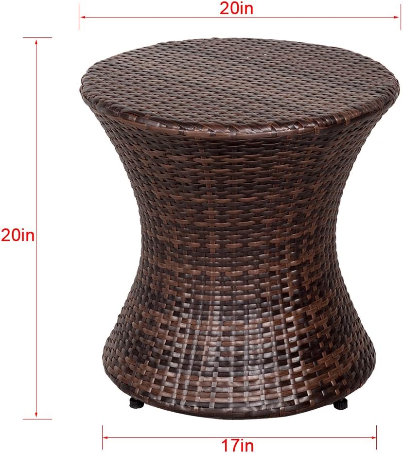 Hourglass Wicker Side Table 20 Inch
