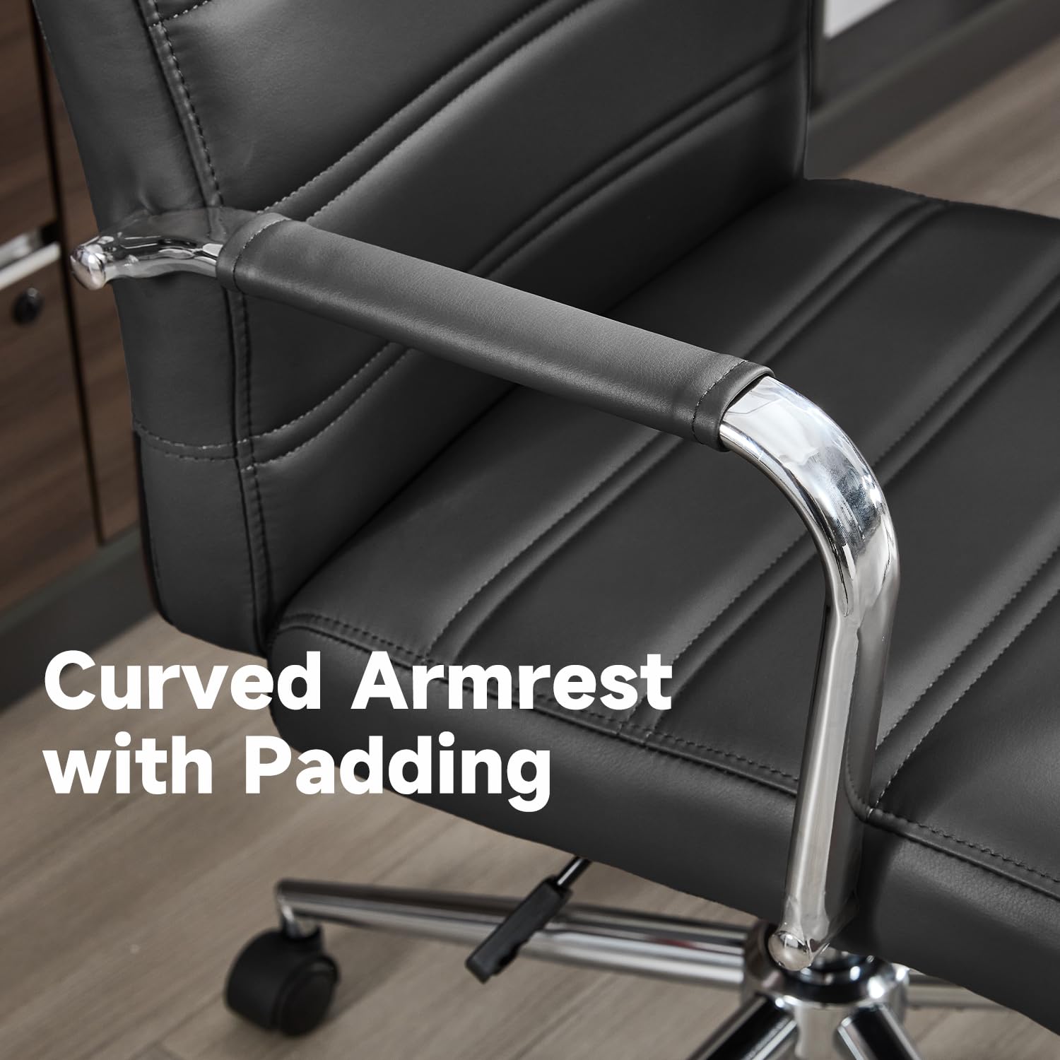 Executive Leather Office Chair with Wheels