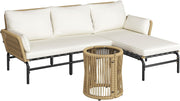 3-Piece L-Shaped Outdoor Patio Conversation Set