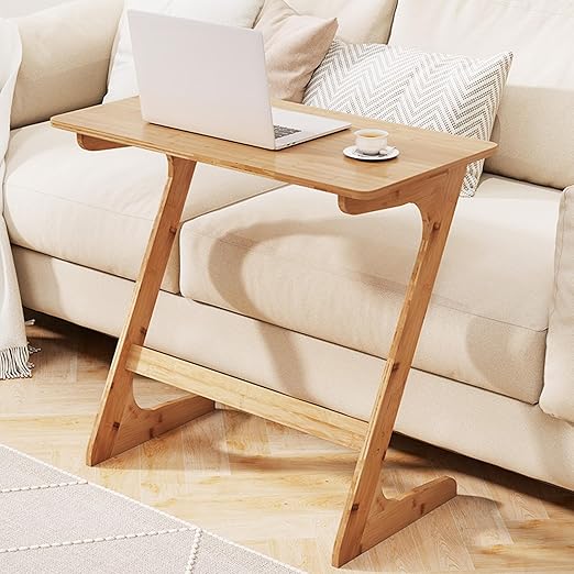 Z-Shaped Bamboo TV Tray Table Set of 2