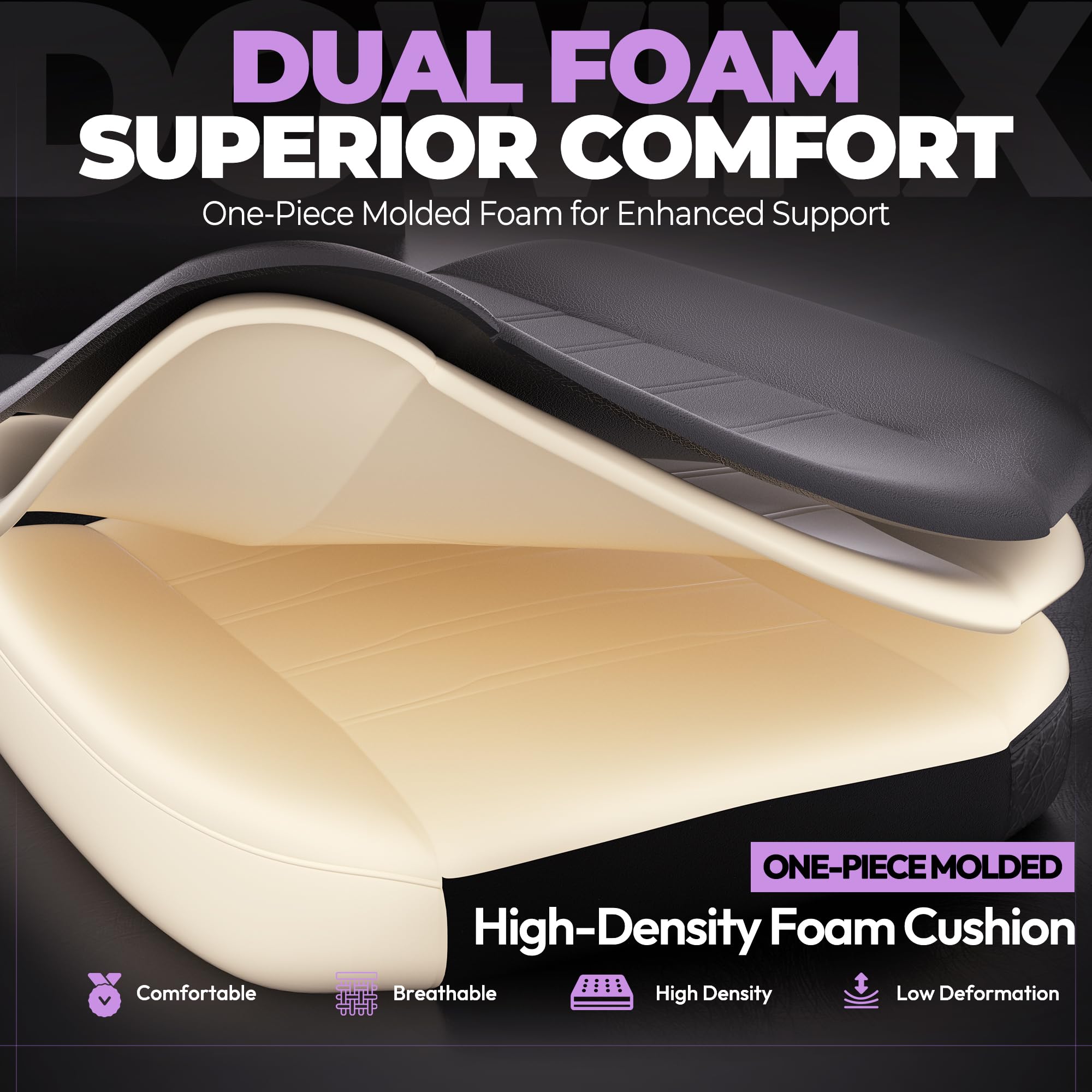 Dowinx PU Leather Gaming Chair with Footrest, Big and Tall Ergonomic Computer Chair with Lumbar Support, Wide Back Gamer Chair for Heavy People, Purple