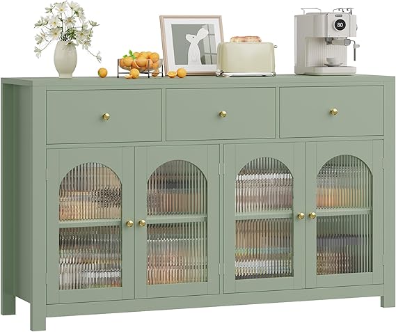 55" Black Buffet Cabinet with Storage