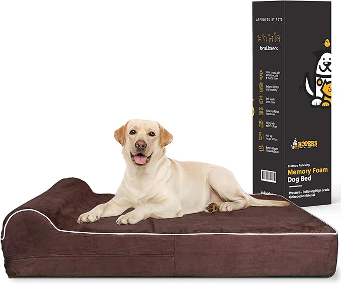 Orthopedic Memory Foam Dog Bed - Extra Large with Pillow