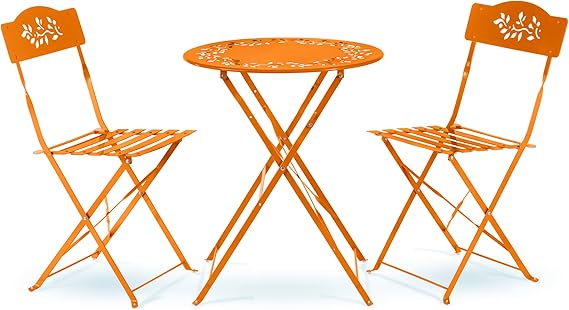 3-Piece Folding Bistro Set with Table and 2 Chairs