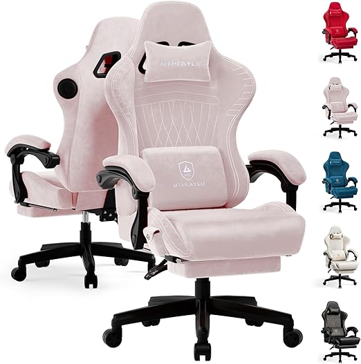 Music Gaming Chair with Built-in Speakers and Bluetooth