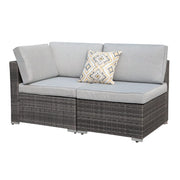 2-Piece Outdoor Sectional Sofa Set with Cushions
