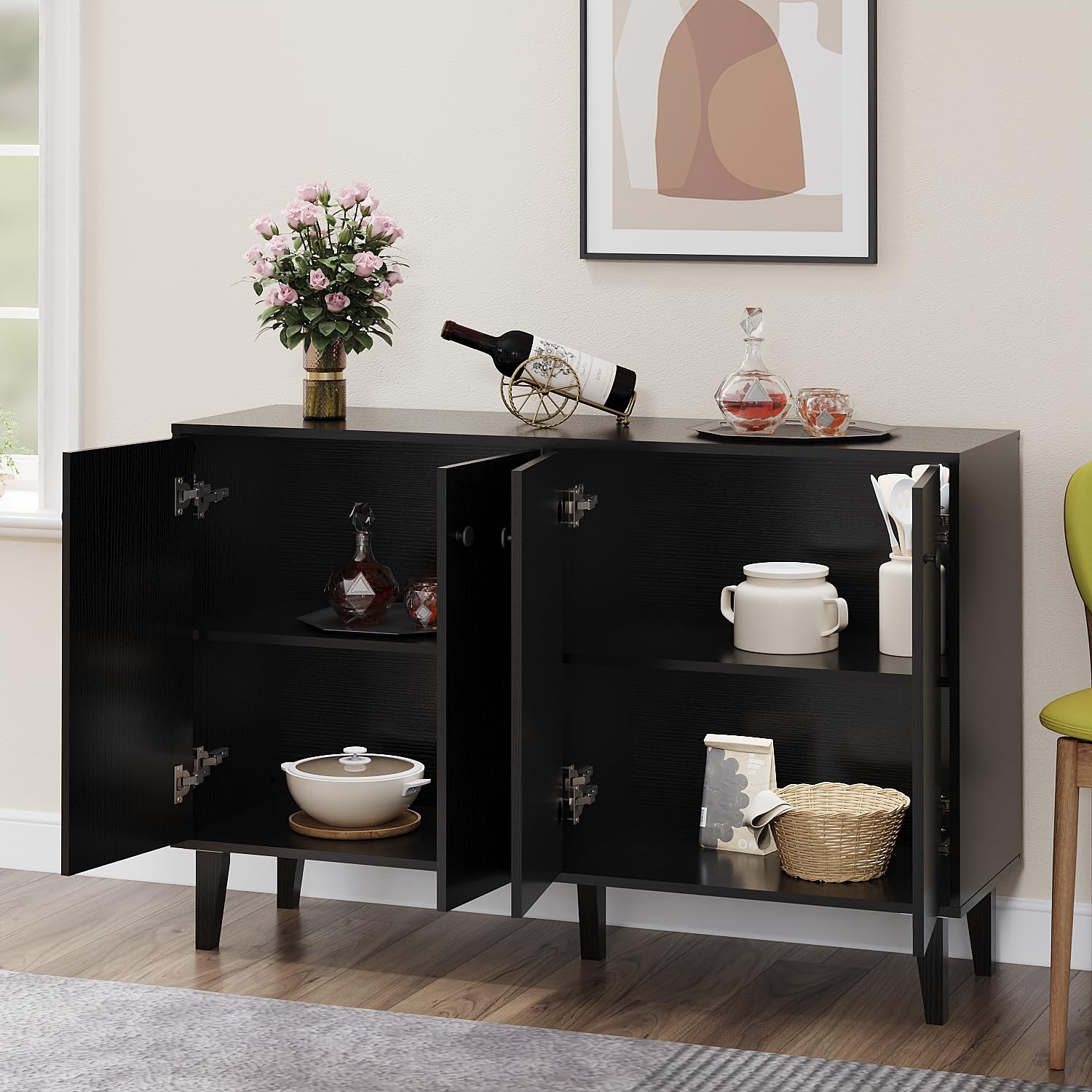 4-Door Sideboard Buffet Cabinet with Storage