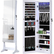 Full Length Mirror Jewelry Cabinet with LED Lights