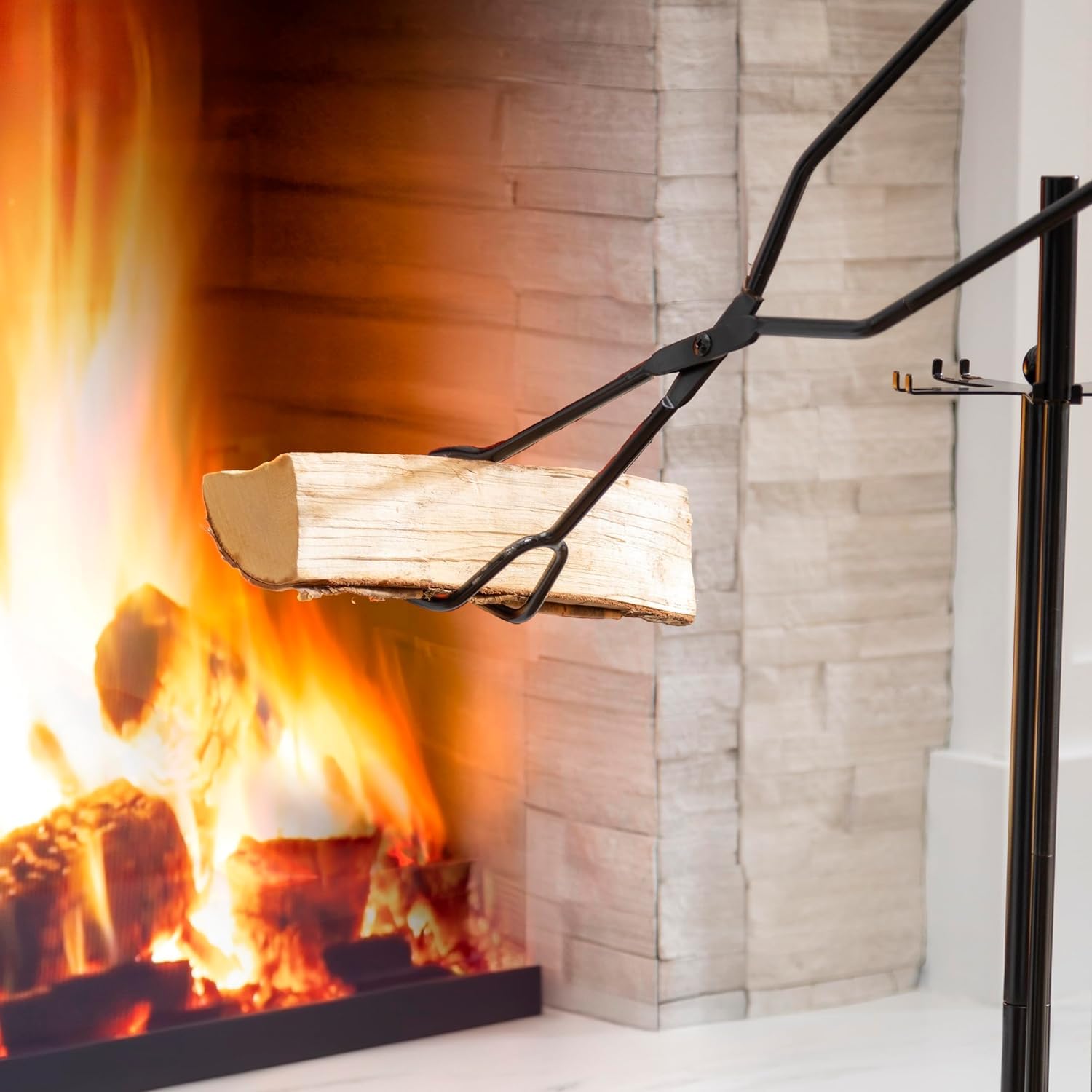 5-Piece Hand Forged Iron Fireplace Tool Set