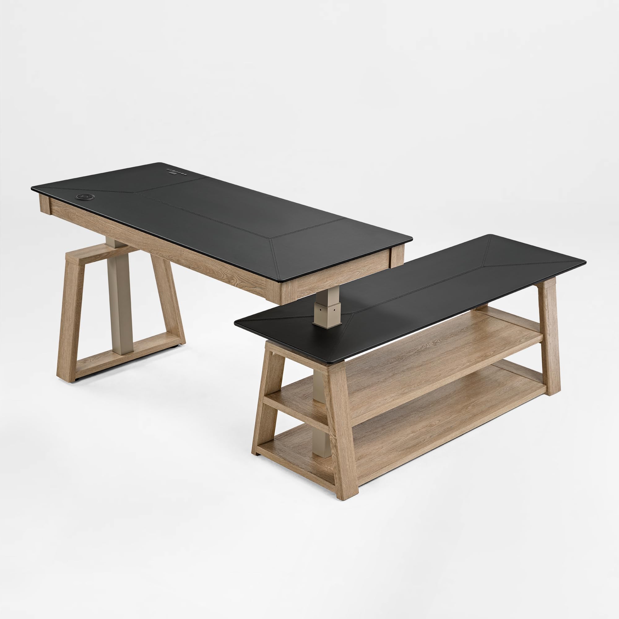 L-Shaped Standing Desk with Drawers 60 Inch