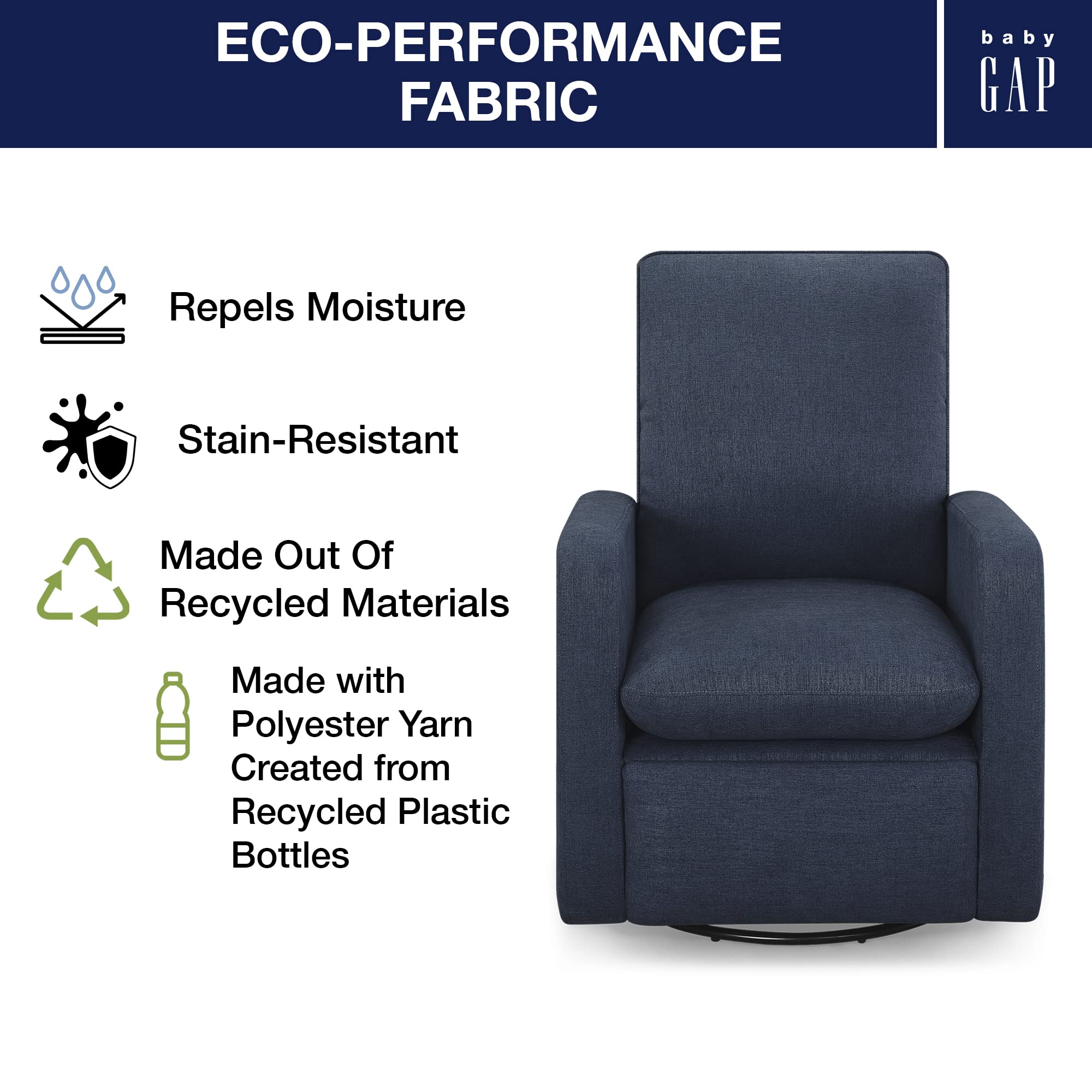 Cloud Recliner with LiveSmart Evolve Fabric - Sailor