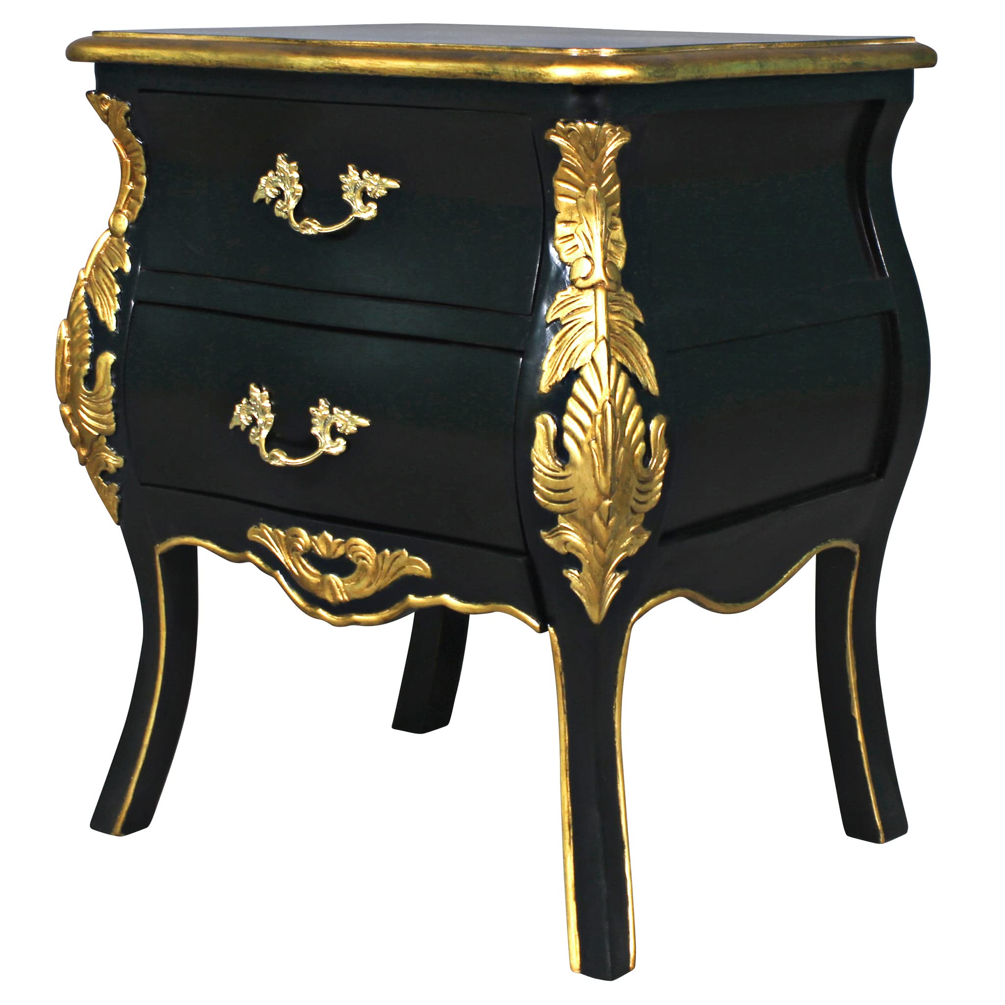Rococo Bombe Nightstand with Secret Drawer
