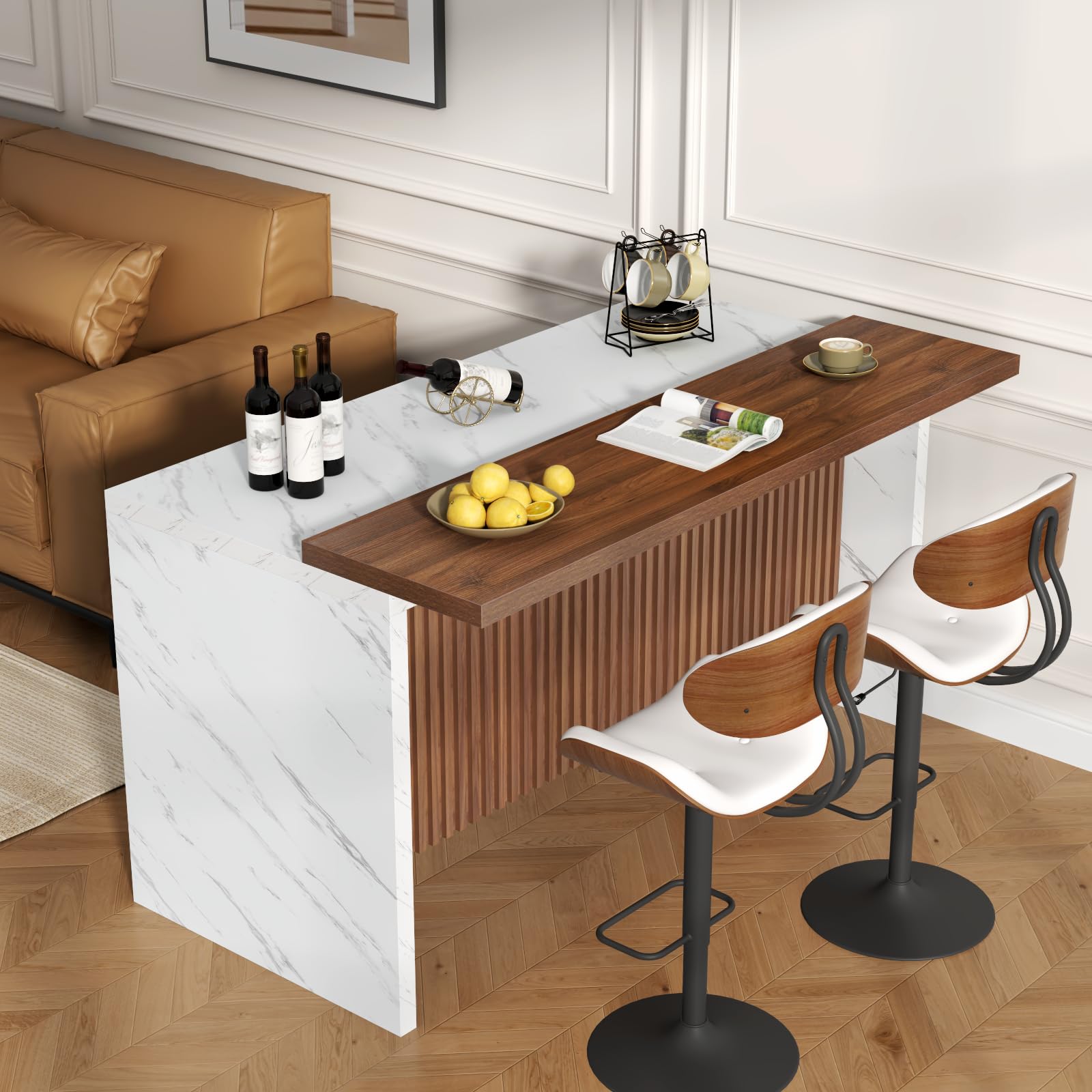 Marble Bar Table with LED Lights