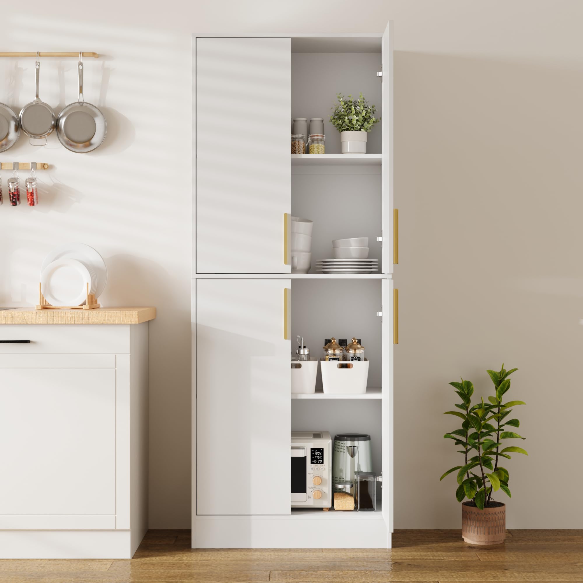 Tall Pantry Cabinet with 4 Doors