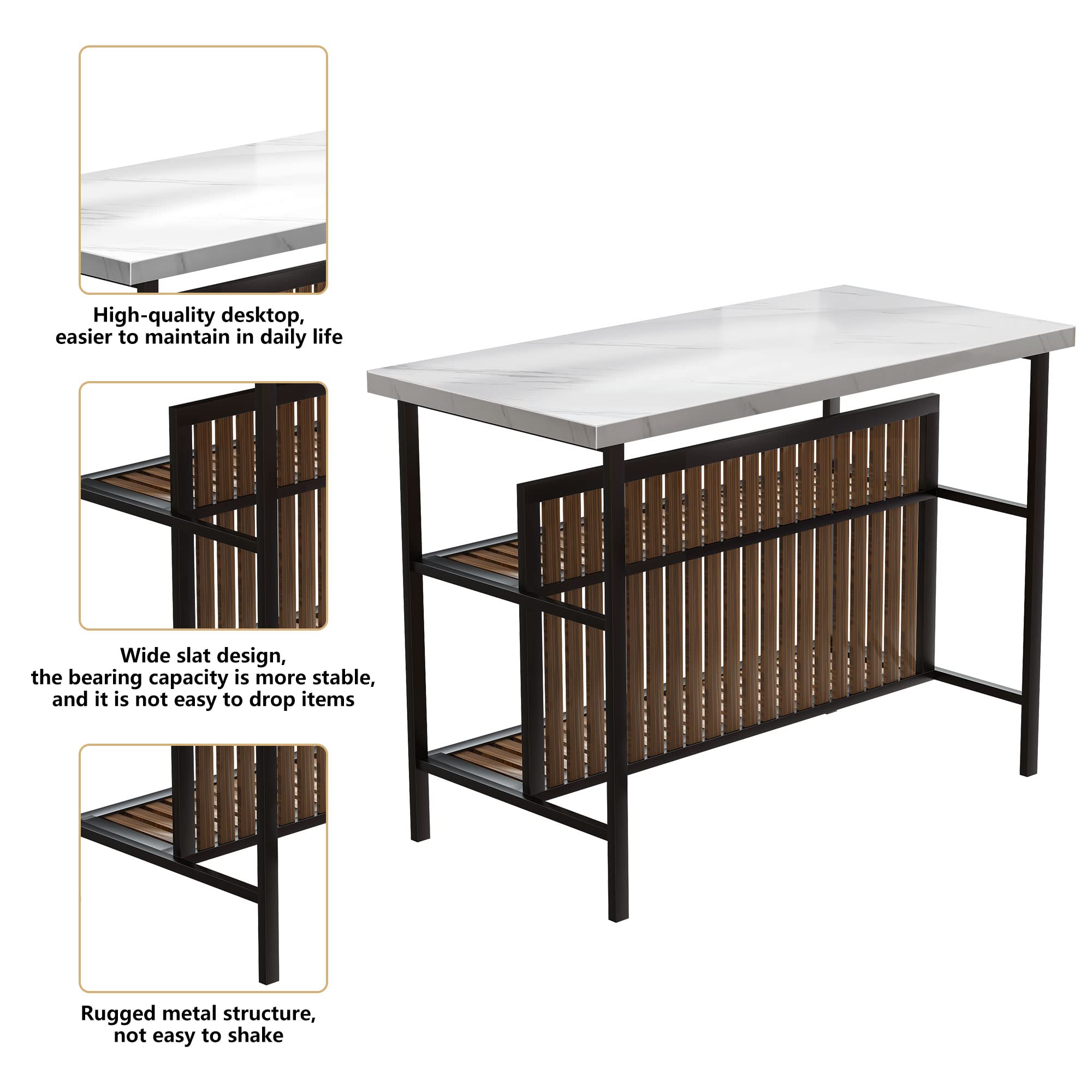 3-Piece Counter Height Pub Set with Storage