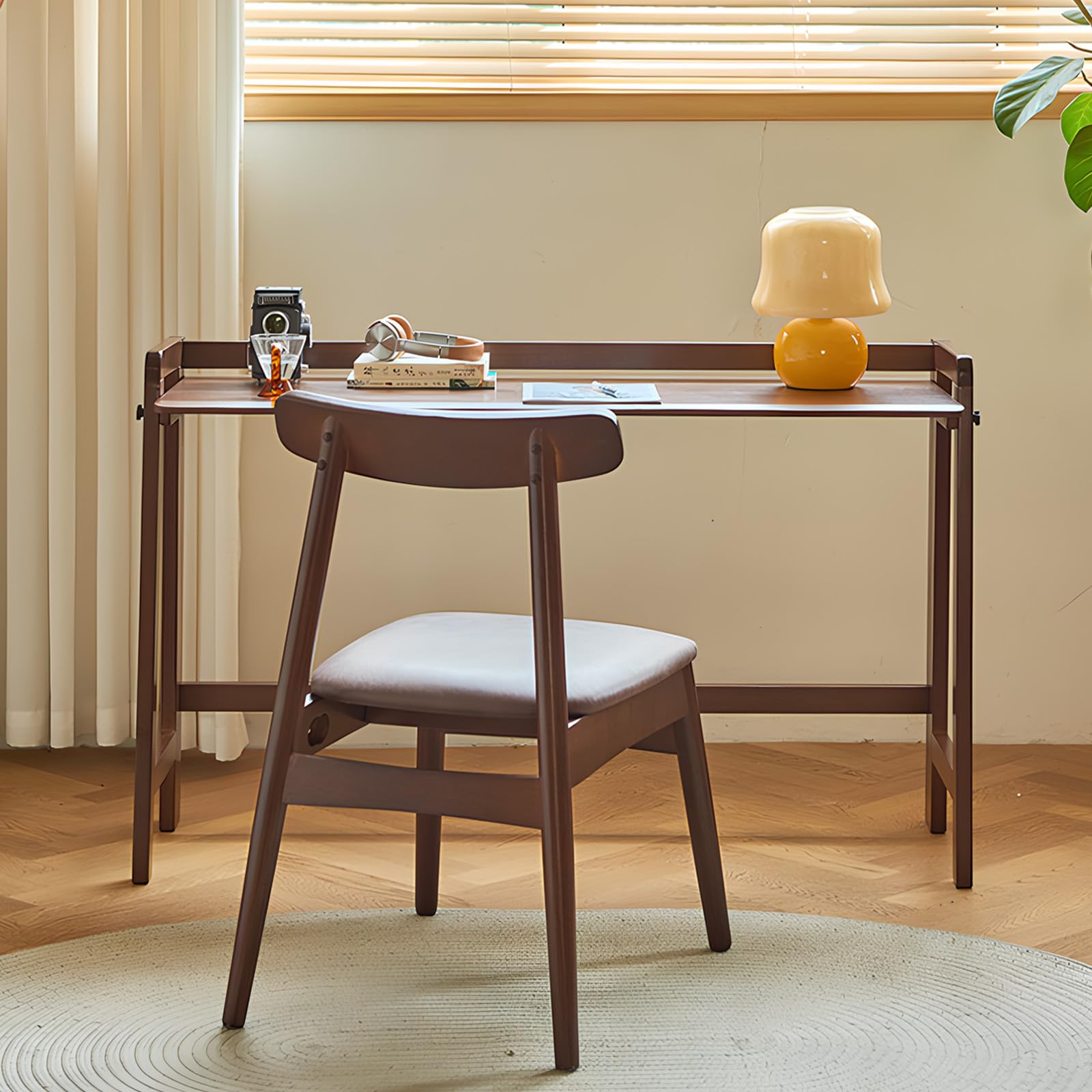 Foldable Oak Computer Desk