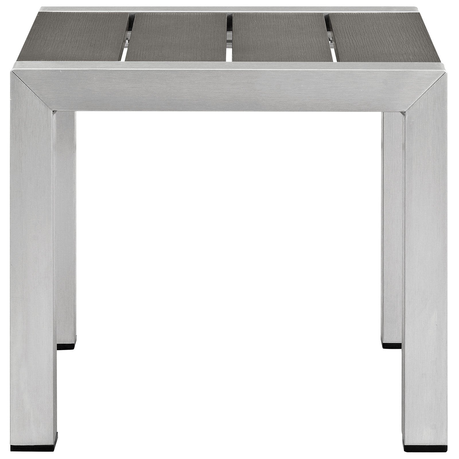 Aluminum Outdoor Patio Side Table Silver Gray