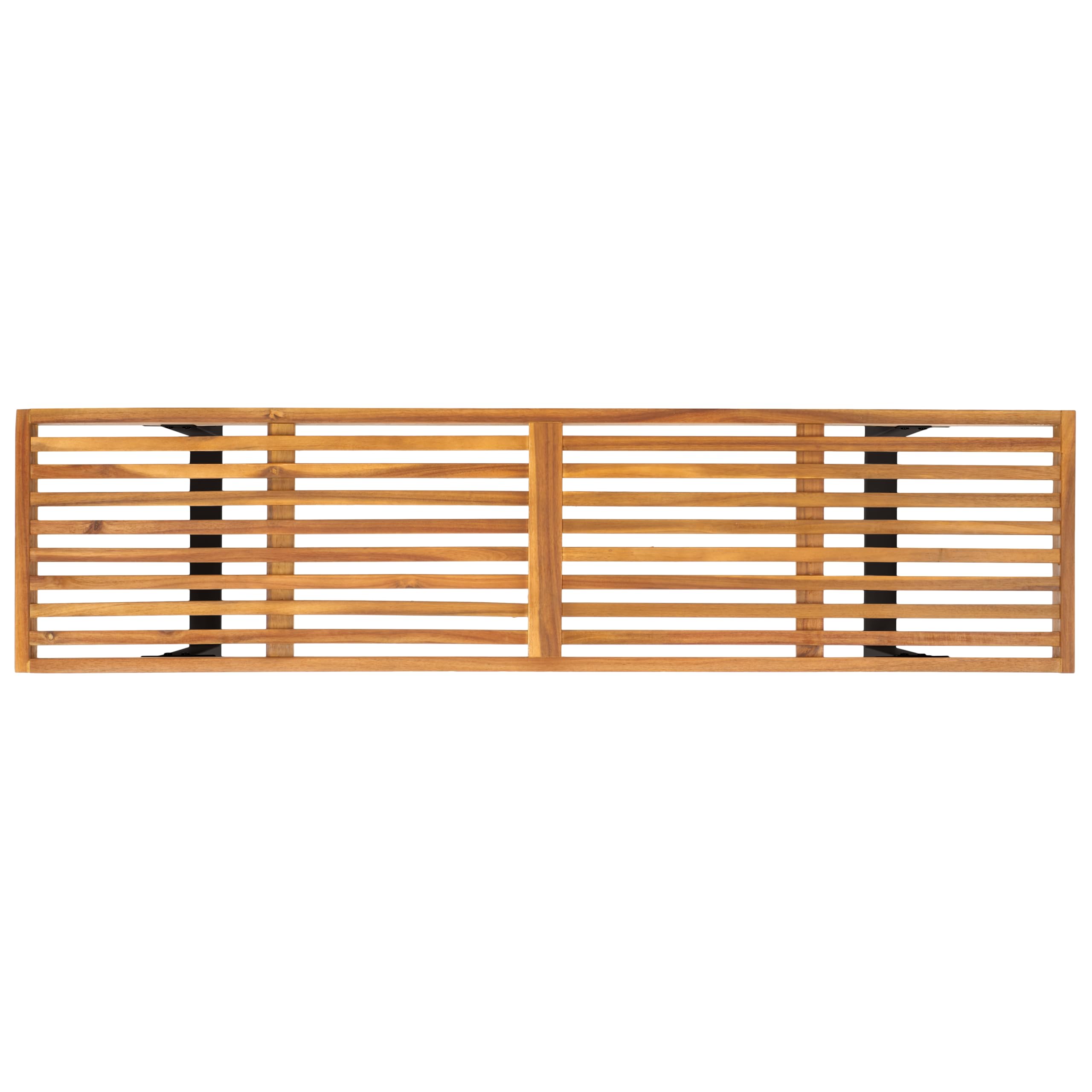 Monti 2 Seater Outdoor Bench Natural Acacia Wood Black Metal Legs