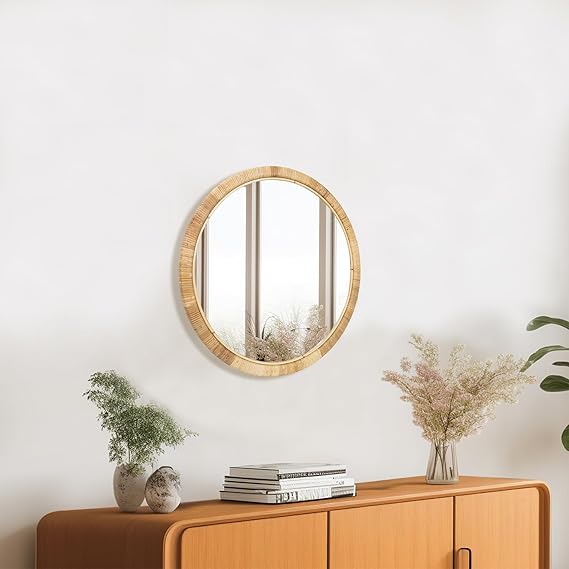 Arched Rattan Full Length Mirror