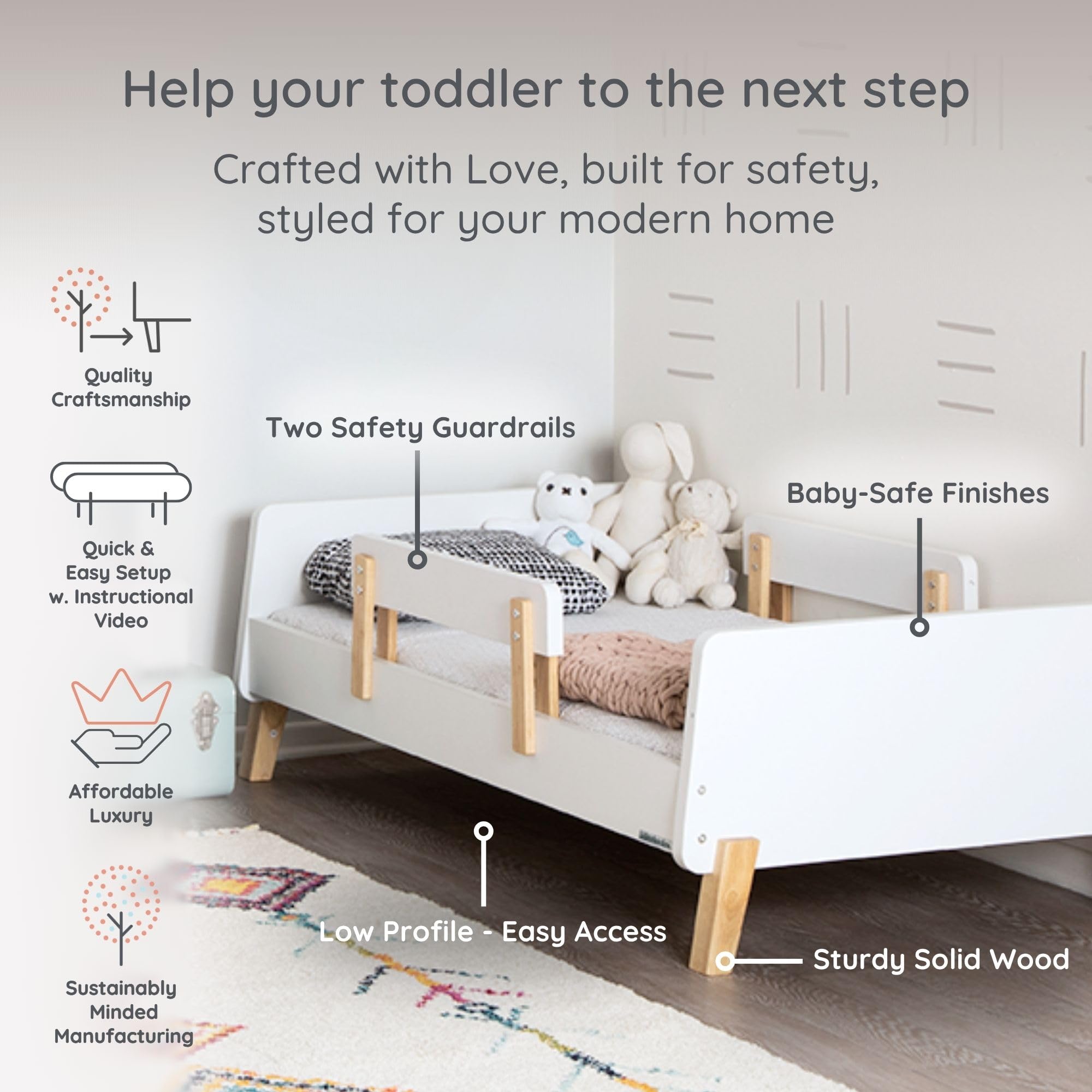 Muse Toddler Bed with Safety Rails