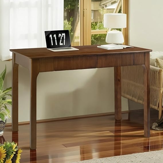 Solid Wood Writing Desk with 2 Drawers
