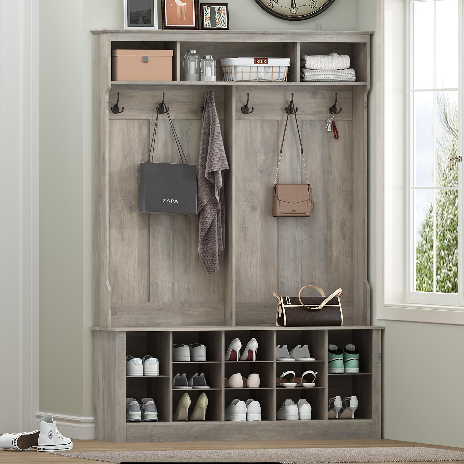 Hall Tree with Bench and Shoe Storage
