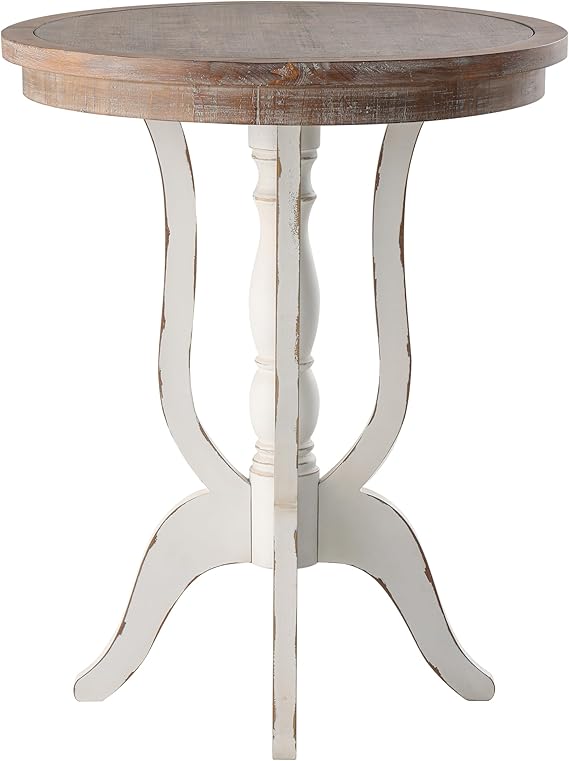 Rustic Accent End Table with Natural Top