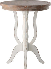 Rustic Accent End Table with Natural Top