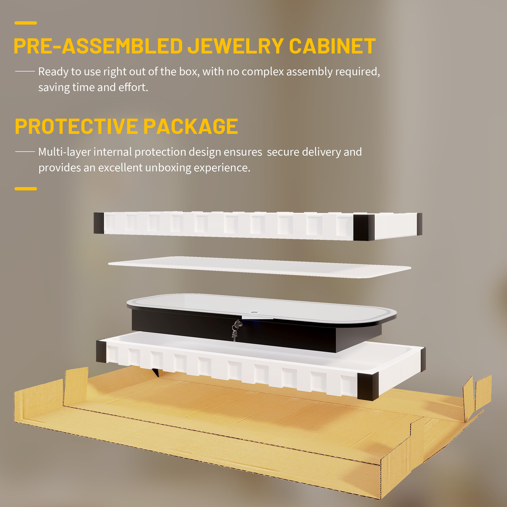 LED Mirror Jewelry Cabinet with Wall Door Mount Storage
