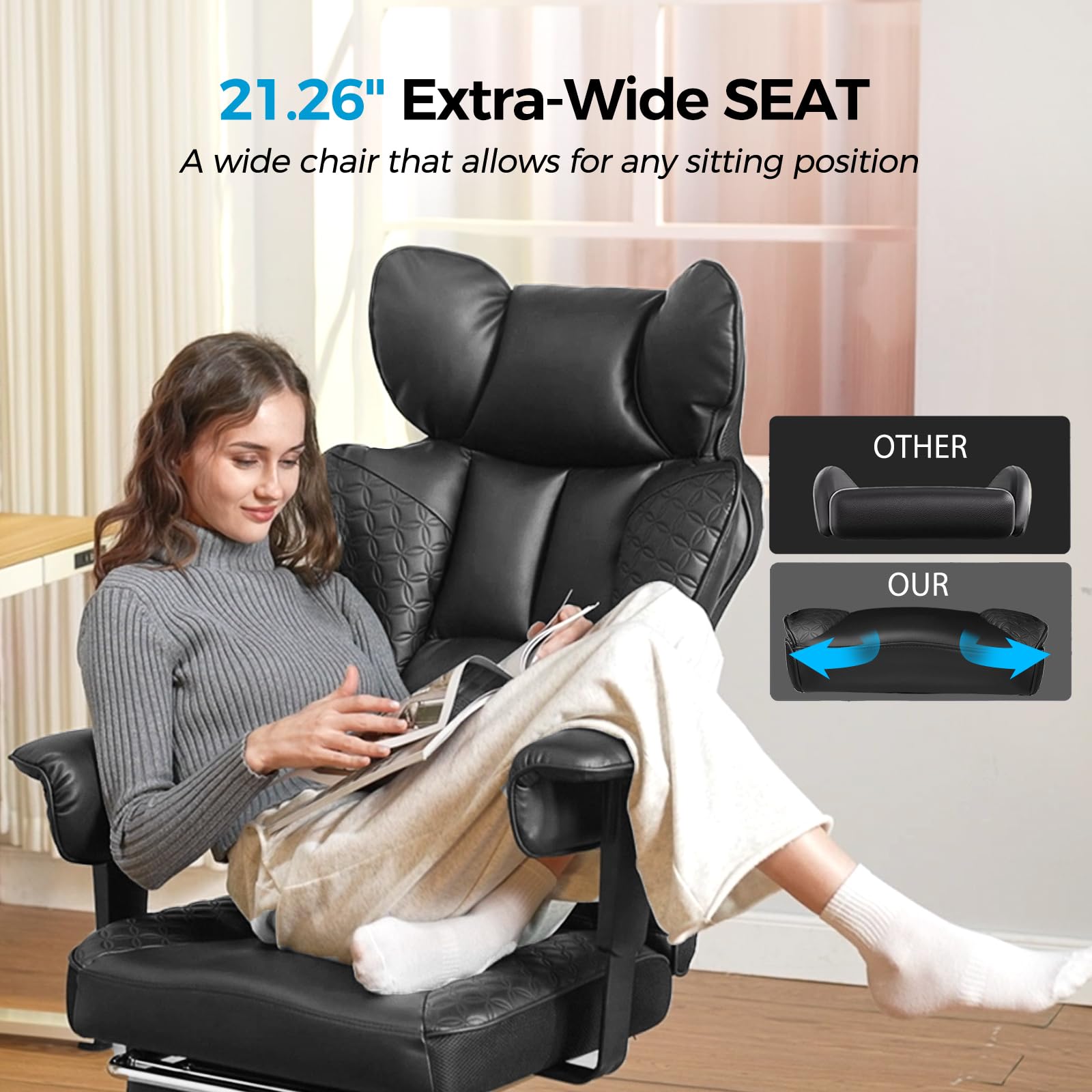 Ergonomic Gaming Office Chair with Footrest