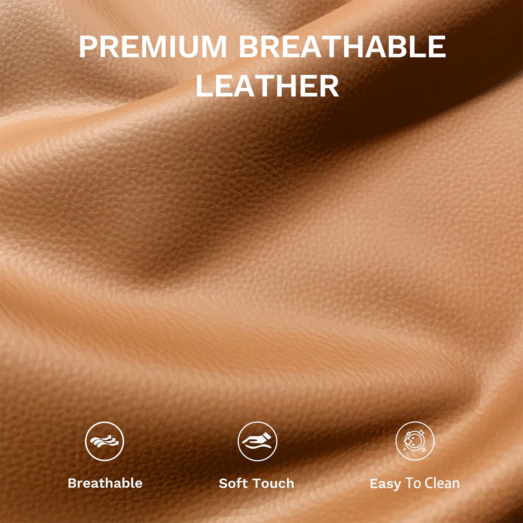 COLAMY Push Back Recliner Chair,Mid Century Modern Wingback Chair, Comfy Armchair PU Leather Living Room Chairs with Wood Legs Reclining Chair Adjustable,Camel