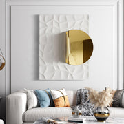 Large Modern Metal Wall Art 3D Geometric Gold Abstract Rectangle Wall Sculpture