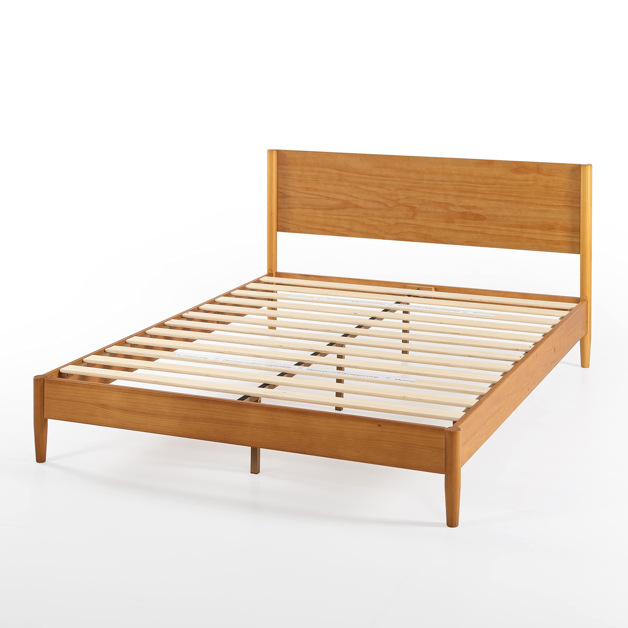 Mid Century Wood Platform Bed Frame Queen