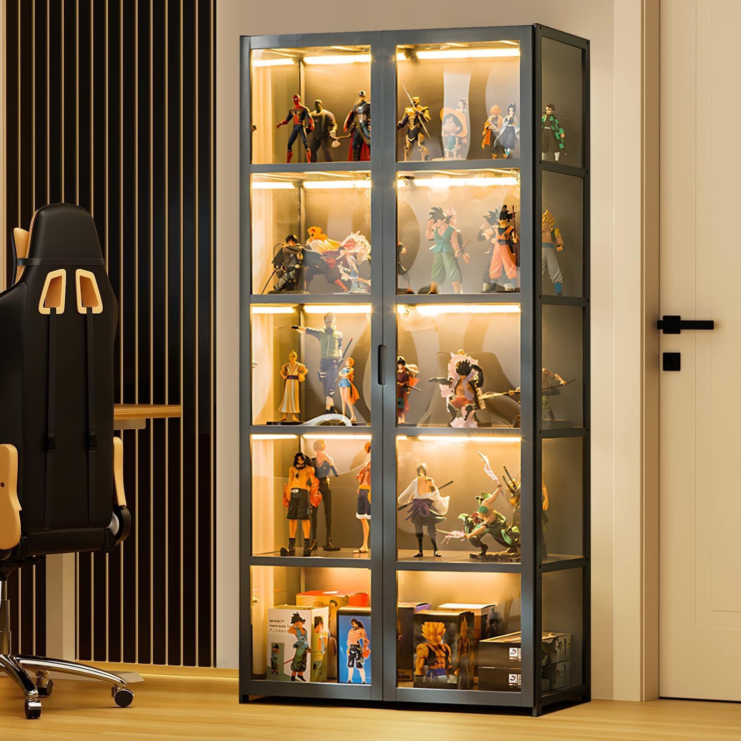5-Tier Curio Display Cabinet with Acrylic Doors