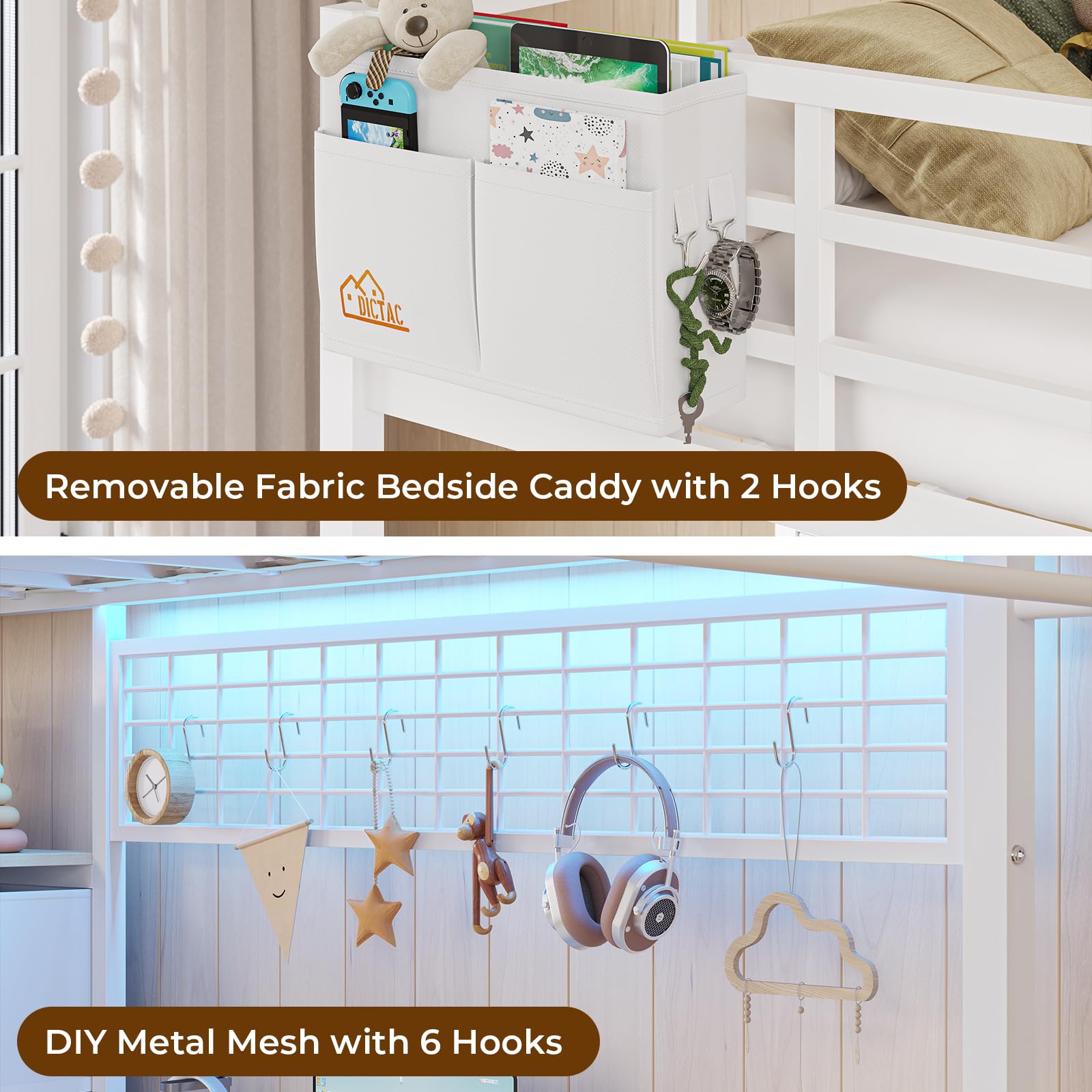 Twin Loft Bed with L-Shaped Desk and Storage Drawers