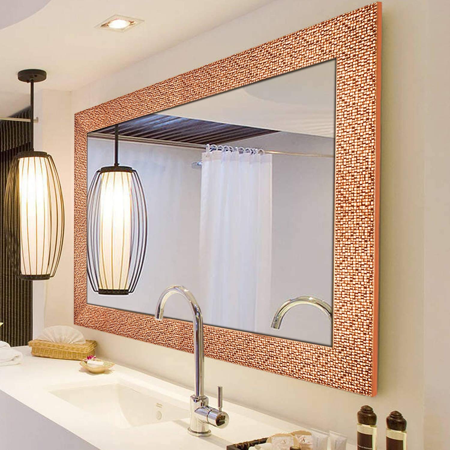38" x 26" Gold Framed Rectangular Wall Mirror