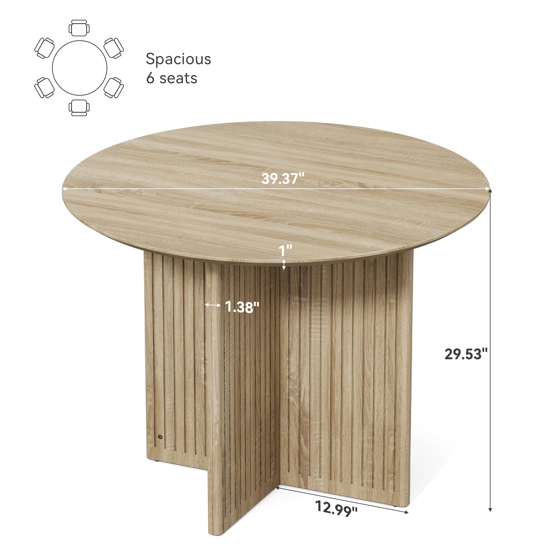 Round Dining Table for 4-6 People