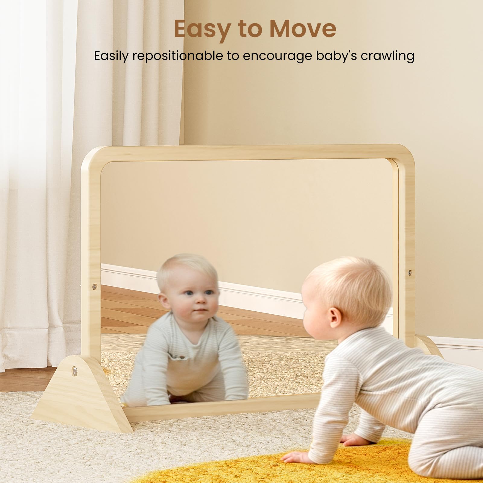3-in-1 Montessori Mirror with Adjustable Pull-Up Bar