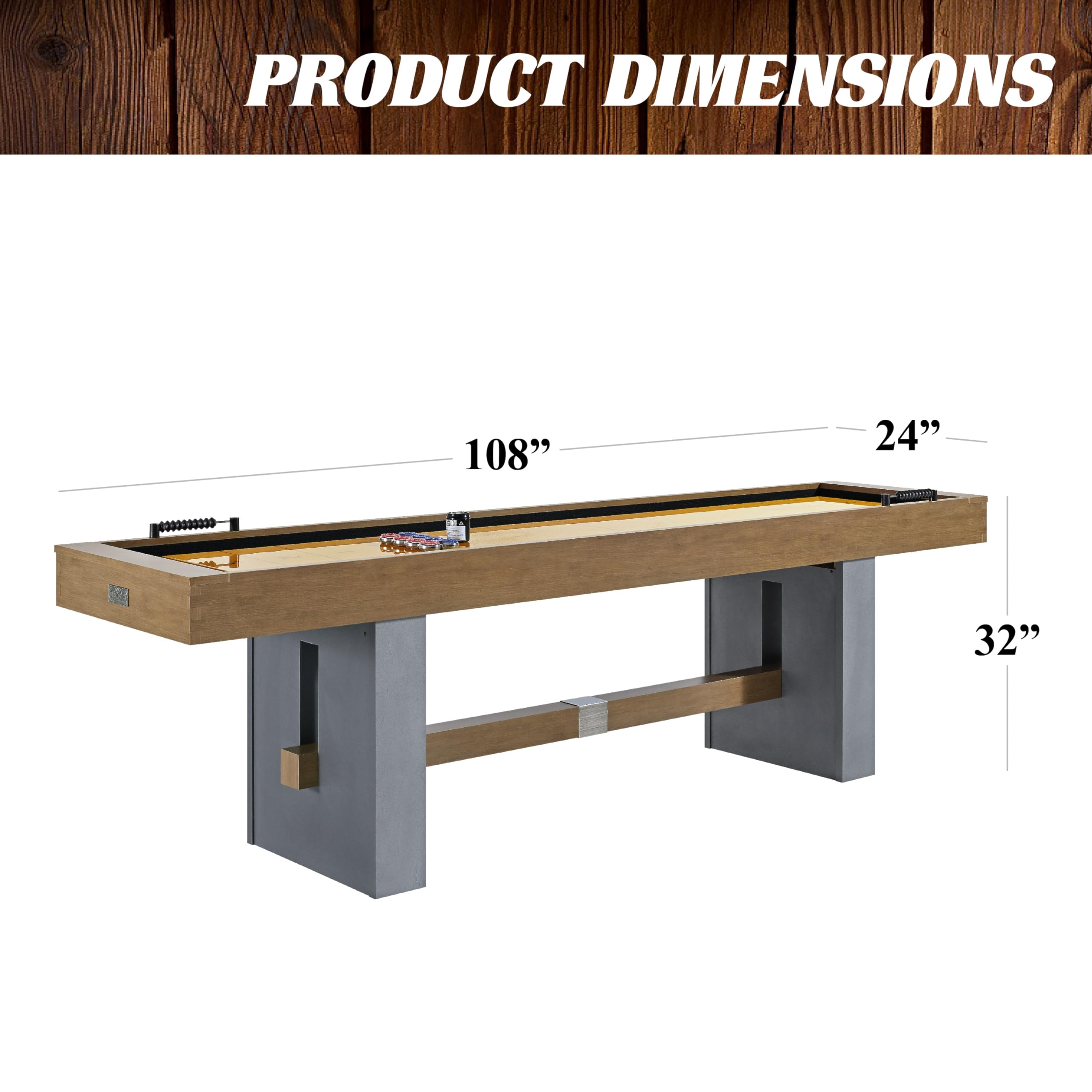 9' Urban Shuffleboard Table with Scratch-Resistant Playfield
