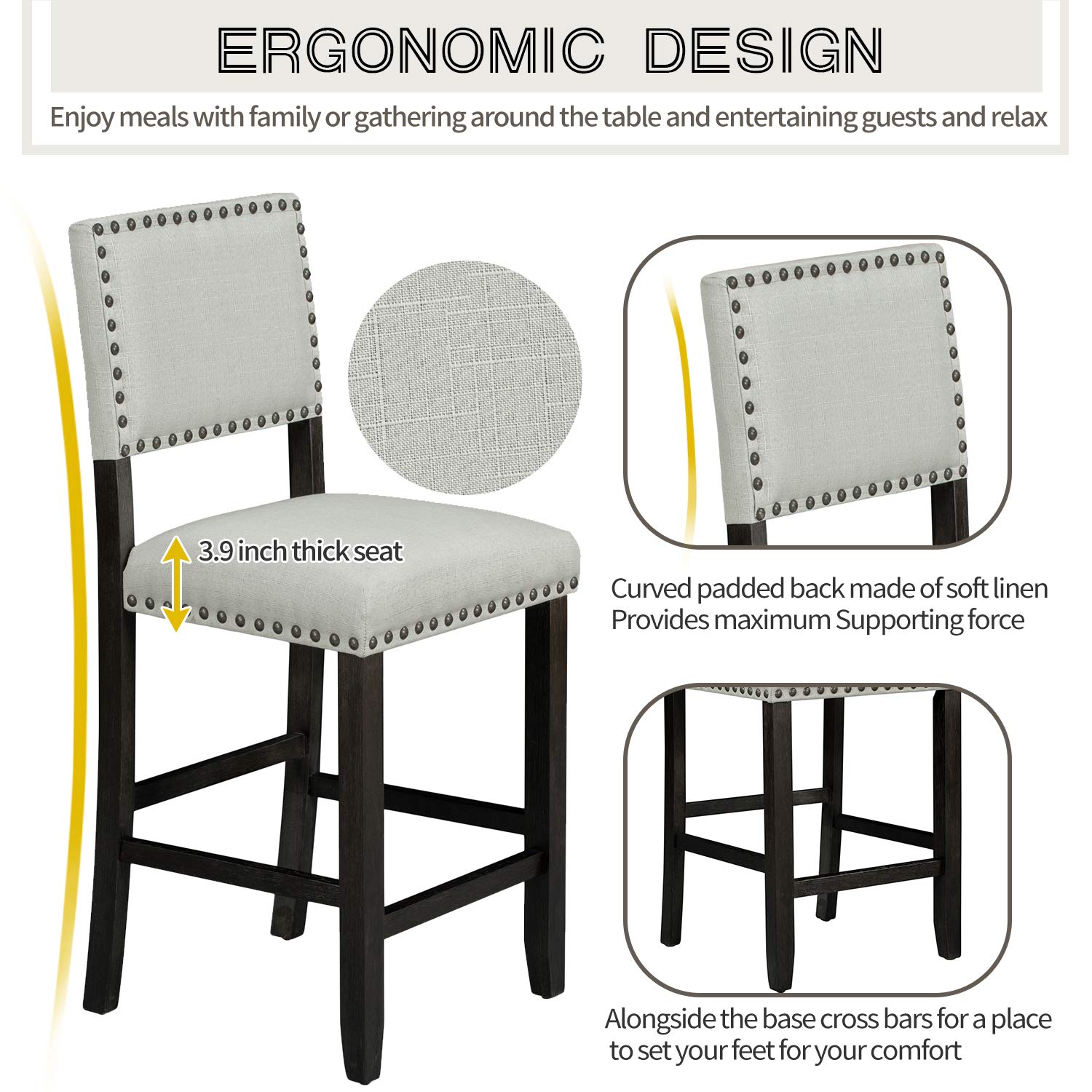 5 Piece Counter Height Dining Table Set