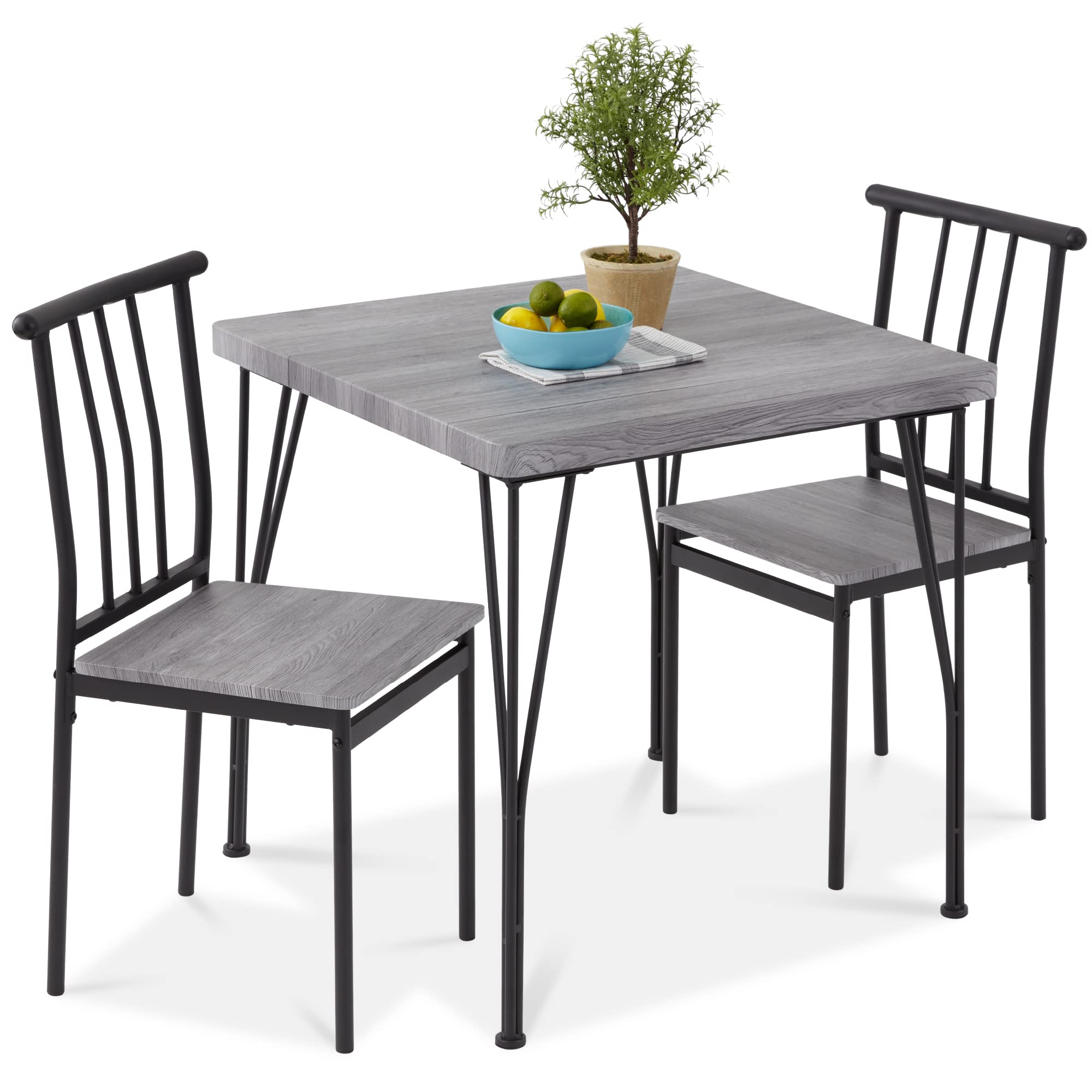 3-Piece Square Dining Set with 2 Chairs