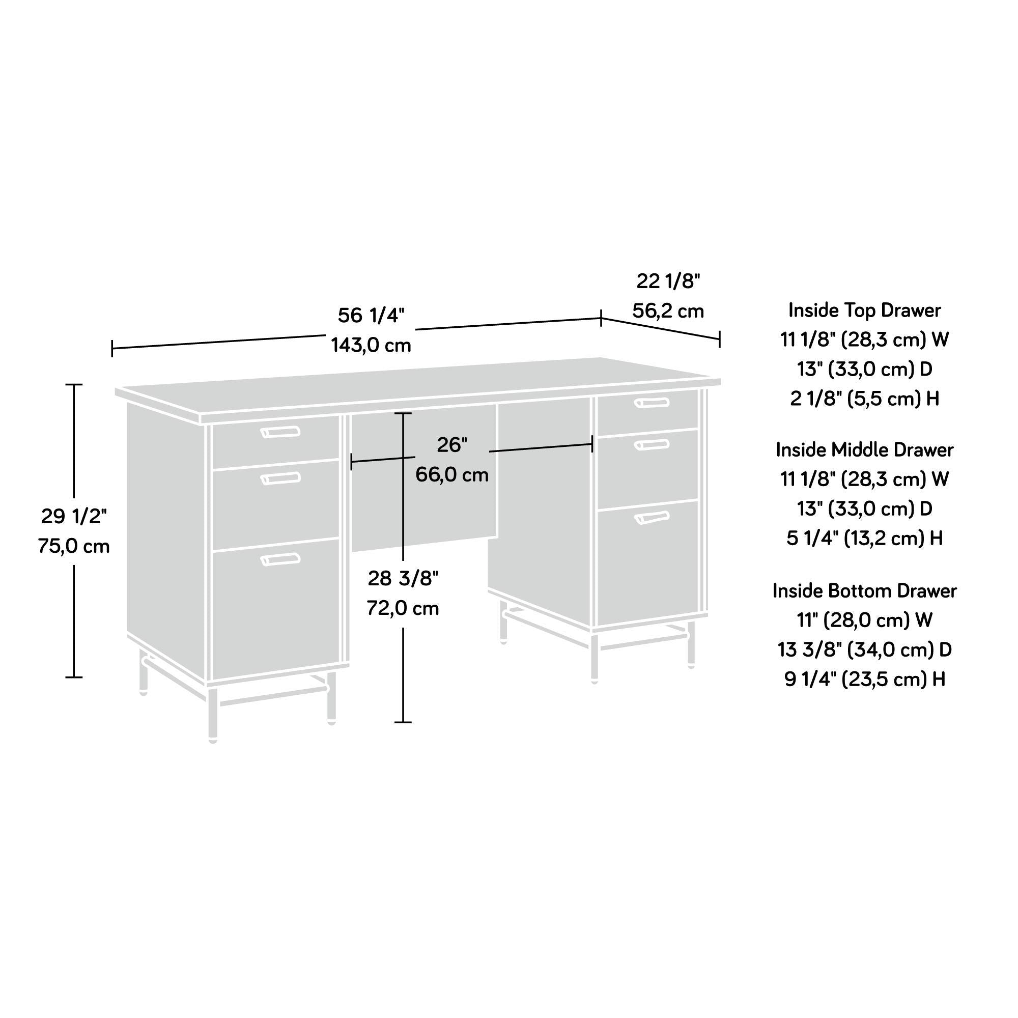 Executive Desk with Storage Drawers