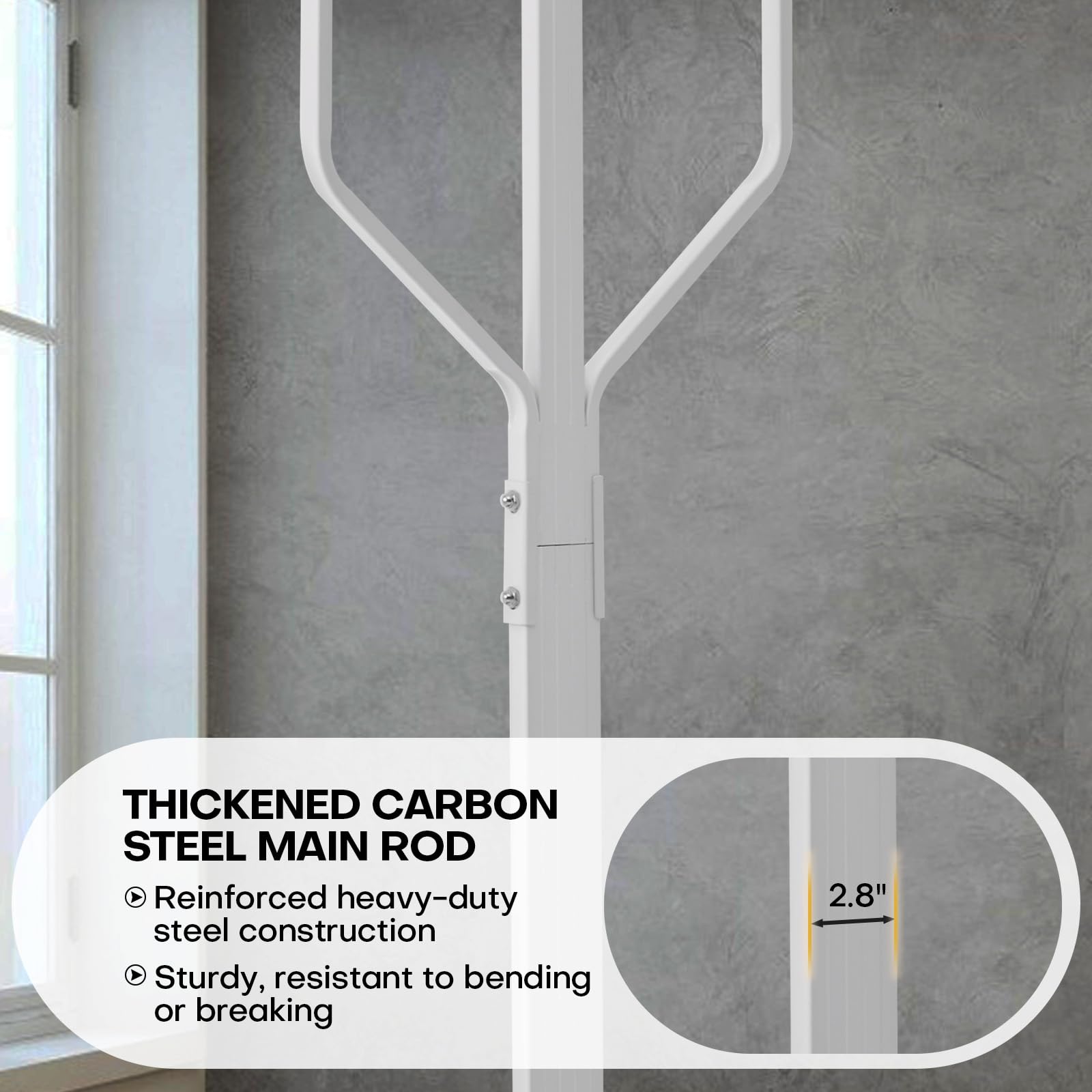 Freestanding Metal Coat Rack with 10 Hooks